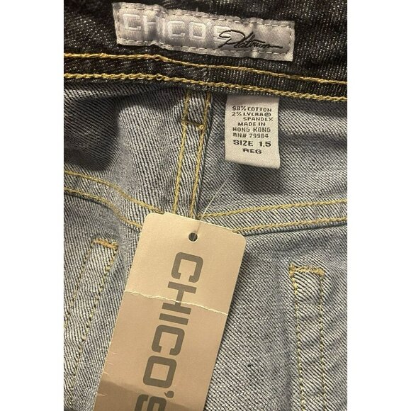 Chicos Jeans Womens Sz 1.5/US 10 Regular Blue Denim Platinum Bootcut Modern NWT - Picture 6 of 8